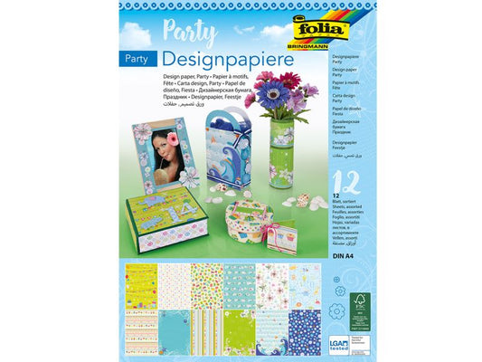 Folia Designpapiere »Party«, 165 g/m², DIN A4, 12 Blatt