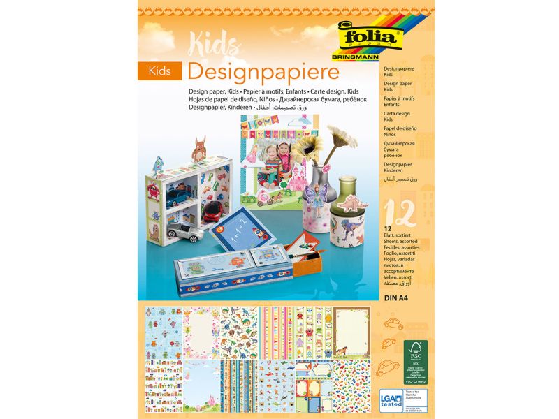 Folia Designpapiere »Kids«, 165 g/m², DIN A4, 12 Blatt