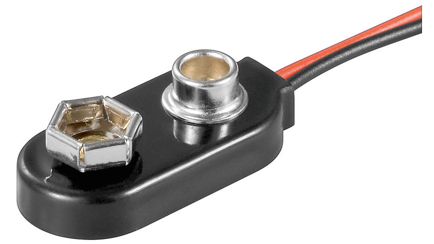 goobay Batterieclip für 9 V Blöcke, I-Form