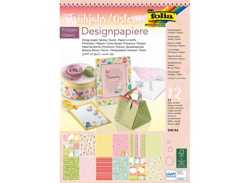 Folia Designpapiere »Frühjahr«, 165 g/m², DIN A4, 12 Blatt