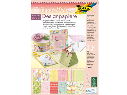 Folia Designpapiere »Frühjahr«, 165 g/m², DIN A4, 12 Blatt