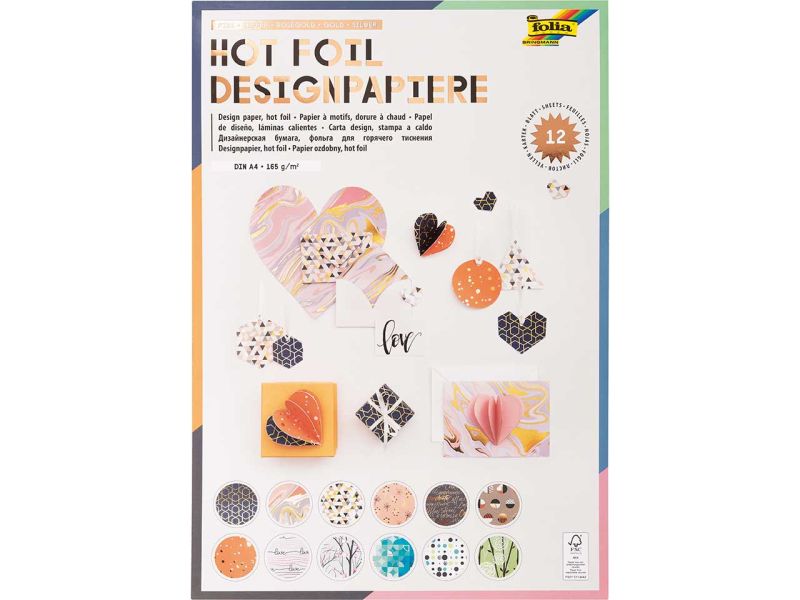 Folia Designpapier HOTFOIL, pink/kupfer, 165g/m², DIN A4