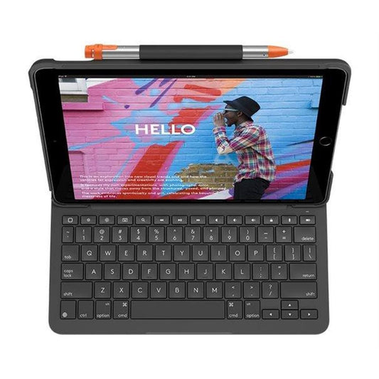 Logitech Slim Folio Tastatur und Foliohülle grafit