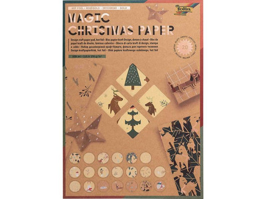 Folia Kraftpapier »Magic Christmas Paper« HOTFOIL, DIN A4, sortiert
