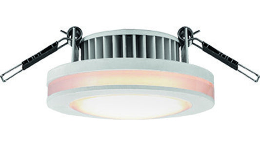 HEITRONIC 6-W-LED-Einbaustrahler rund mit LED-Lichtstreifen, IP20, weiß