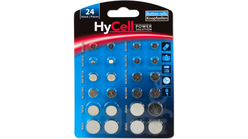Hycell Hycell 24er-Set Alkaline-Knopfzellensortiment, 1,5 V/ 3,0 V – Managed ...