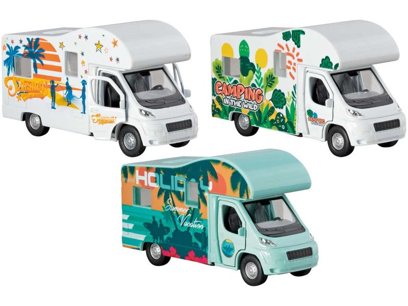 goki Wohnmobil mit Rückzugmotor, 3-fach sortiert