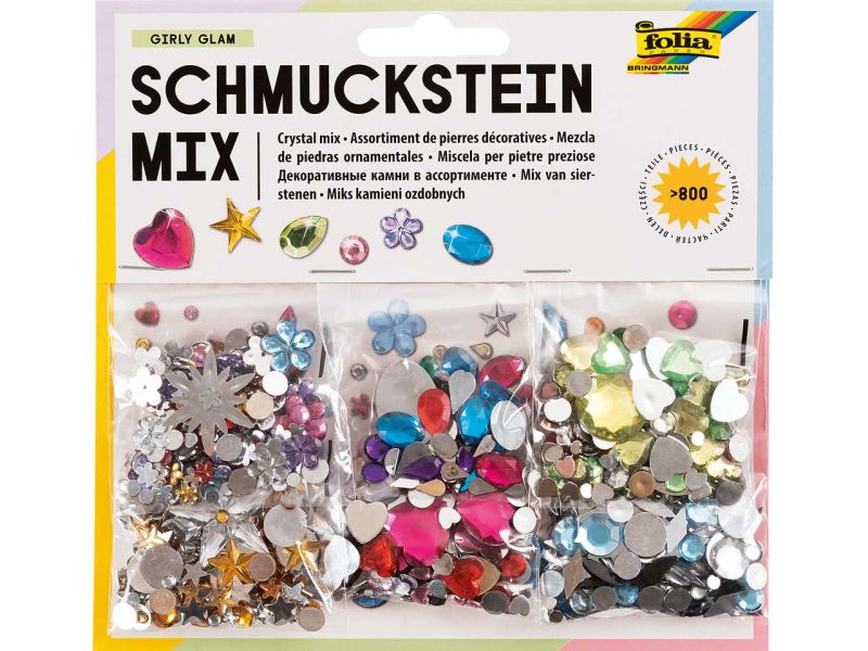 Folia Deko-Schmuckstein-Set »Girly Glam«, 800-tlg.