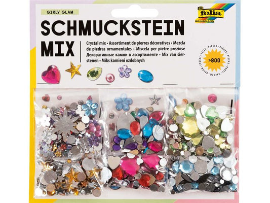 Folia Deko-Schmuckstein-Set »Girly Glam«, 800-tlg.