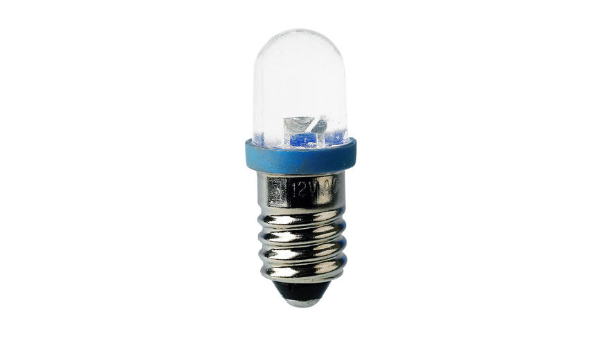 Barthelme LED-Lampe E10 mit Brückengleichrichter, 10 x 28 mm, 230 V, blau
