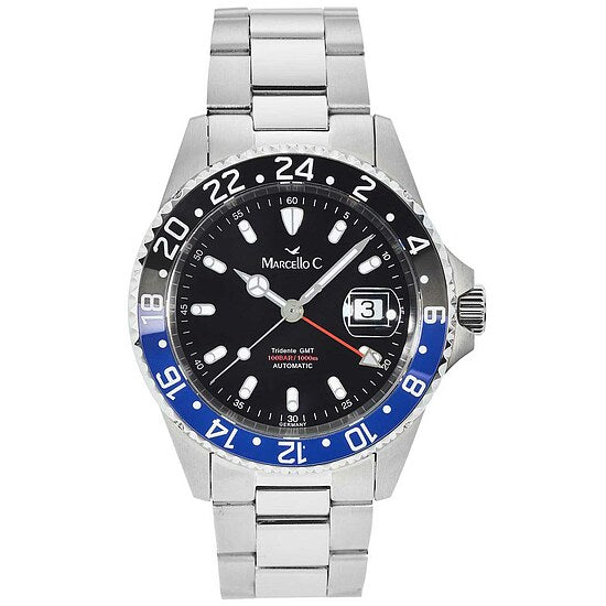 Marcello C. Tridente Modell 2040.4.1 GMT mit schwarzem Zifferblatt
