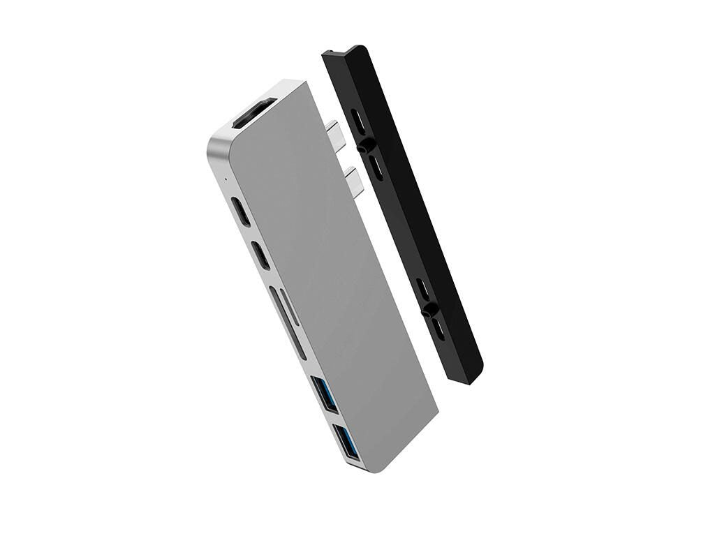 HyperDrive Duo 7in1 Dockingstation für MacBook USB-C, silber
