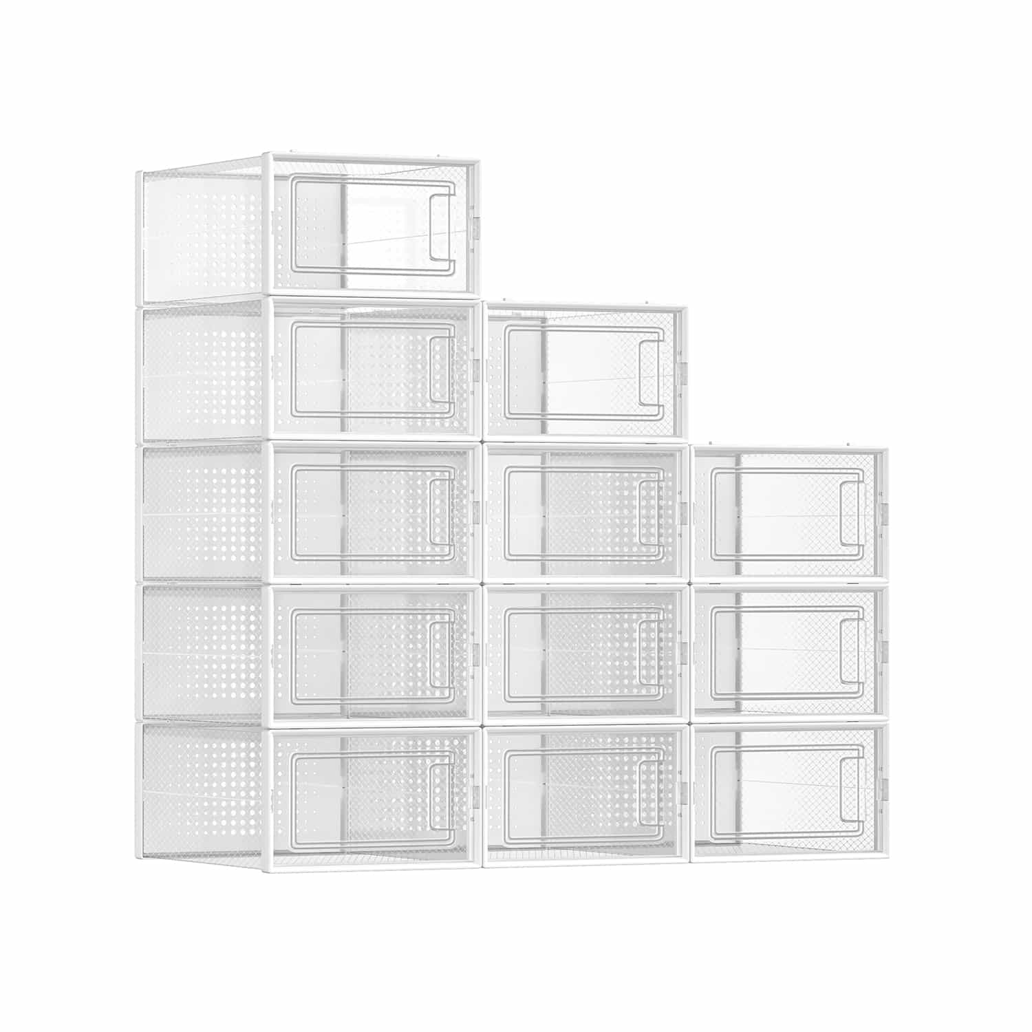 12er Set Schuhboxen für Schuhe bis Größe 44