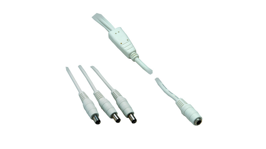 BKL Electronic DC-Verteiler, DC-Kupplung 2,1mm/5,5mm auf 3 x DC-Stecker 2,1mm/5,5mm, weiß