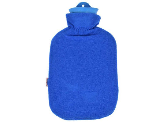 Sänger Wärmflasche mit Fleecebezug, blau