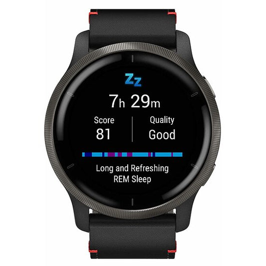 Garmin Venu 2 010-02430-21 schwarz/schiefer mit schnellwechselbarem Lederarmband