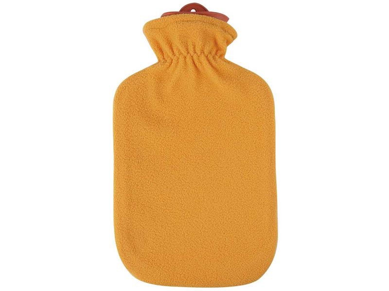 Sänger Wärmflasche mit Fleecebezug, orange