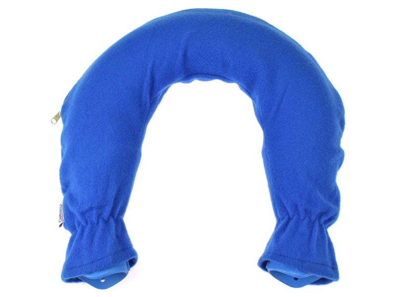 Sänger Nackenwärmflasche mit Fleecebezug, blau