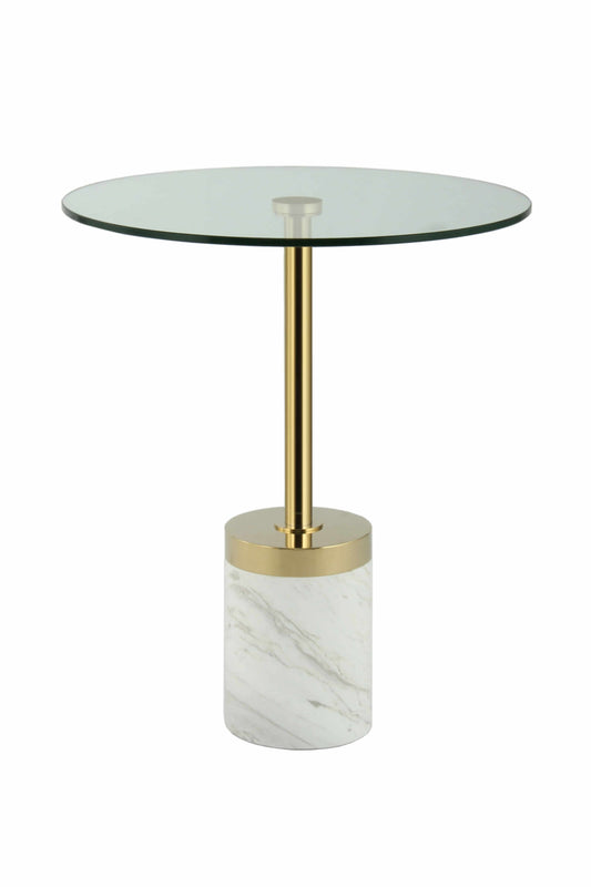 Beistelltisch Lana 125 Silber / Weiß