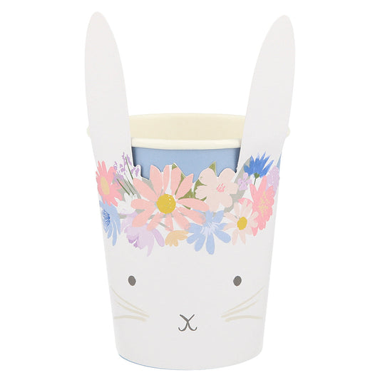 Osterhasen Pappbecher mit Blumen