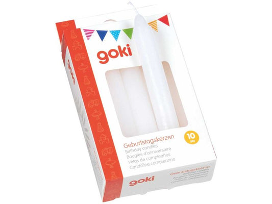 goki Geburtstagskerzen-Set, weiß, 10er-Set