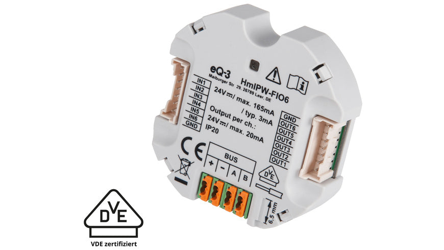 Homematic IP Wired Smart Home IO Modul Unterputz – 6-fach, HmIPW-FIO6