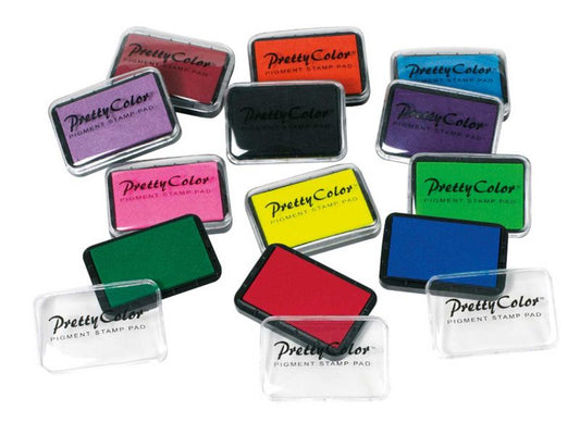goki Stempelkissen, 12er-Set, einfarbig, sortiert