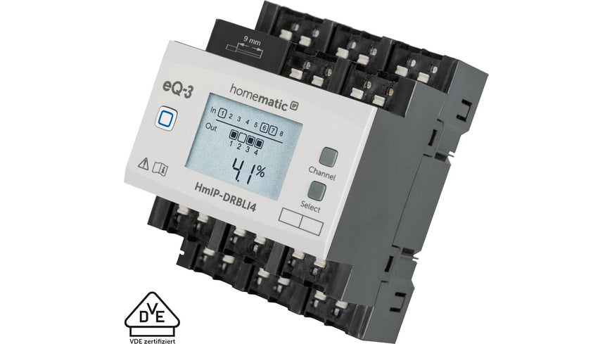 Homematic IP Smart Home Jalousieaktor für Hutschienenmontage  – 4-fach, HmIP-DRBLI4