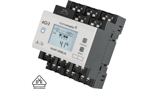 Homematic IP Smart Home Jalousieaktor für Hutschienenmontage  – 4-fach, HmIP-DRBLI4