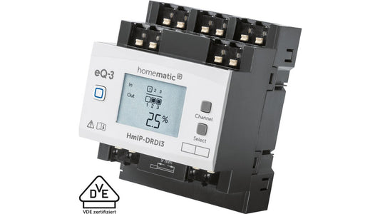 Homematic IP Smart Home Dimmaktor für Hutschienenmontage – 3-fach, HmIP-DRDI3