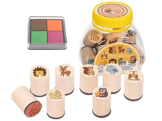 goki Stempel »Waldtiere«, 8er-Set, sortiert, mit Stempelkissen