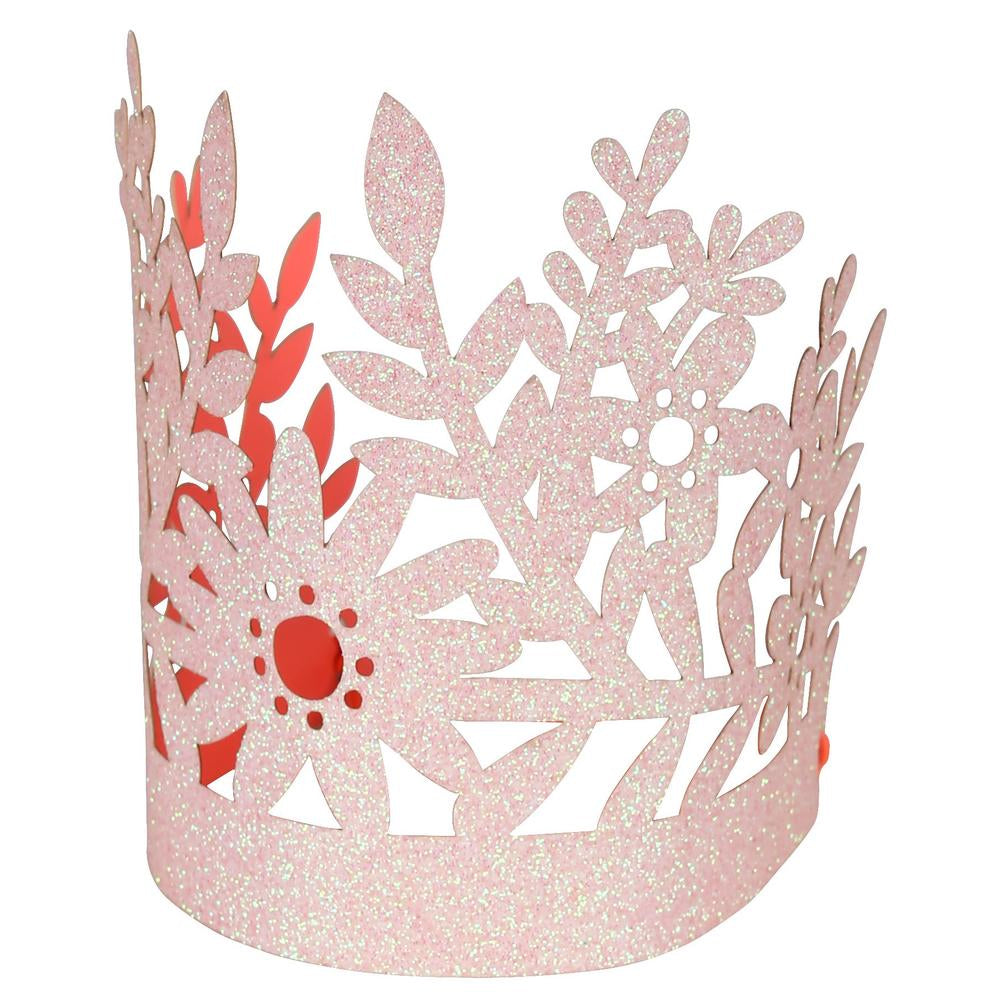 Pink Glitzer Partykronen