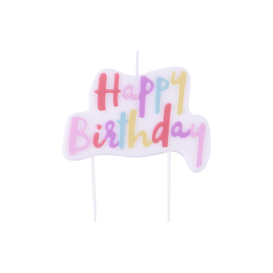 Schriftzug Happy Birthday Kerze pink (PME)