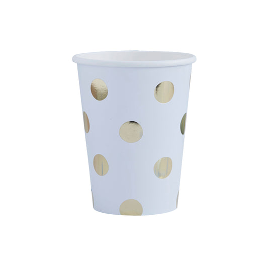 Gold Dots Pappbecher