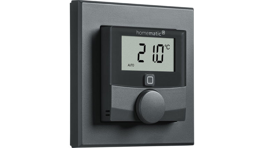 Homematic IP Wired Smart Home Wandthermostat mit Luftfeuchtigkeitssensor, anthrazit, HmIPW-WTH-A