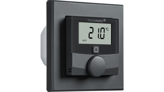 Homematic IP Smart Home Wandthermostat mit Schaltausgang – für Markenschalter, anthrazit, HmIP-BWTH-A