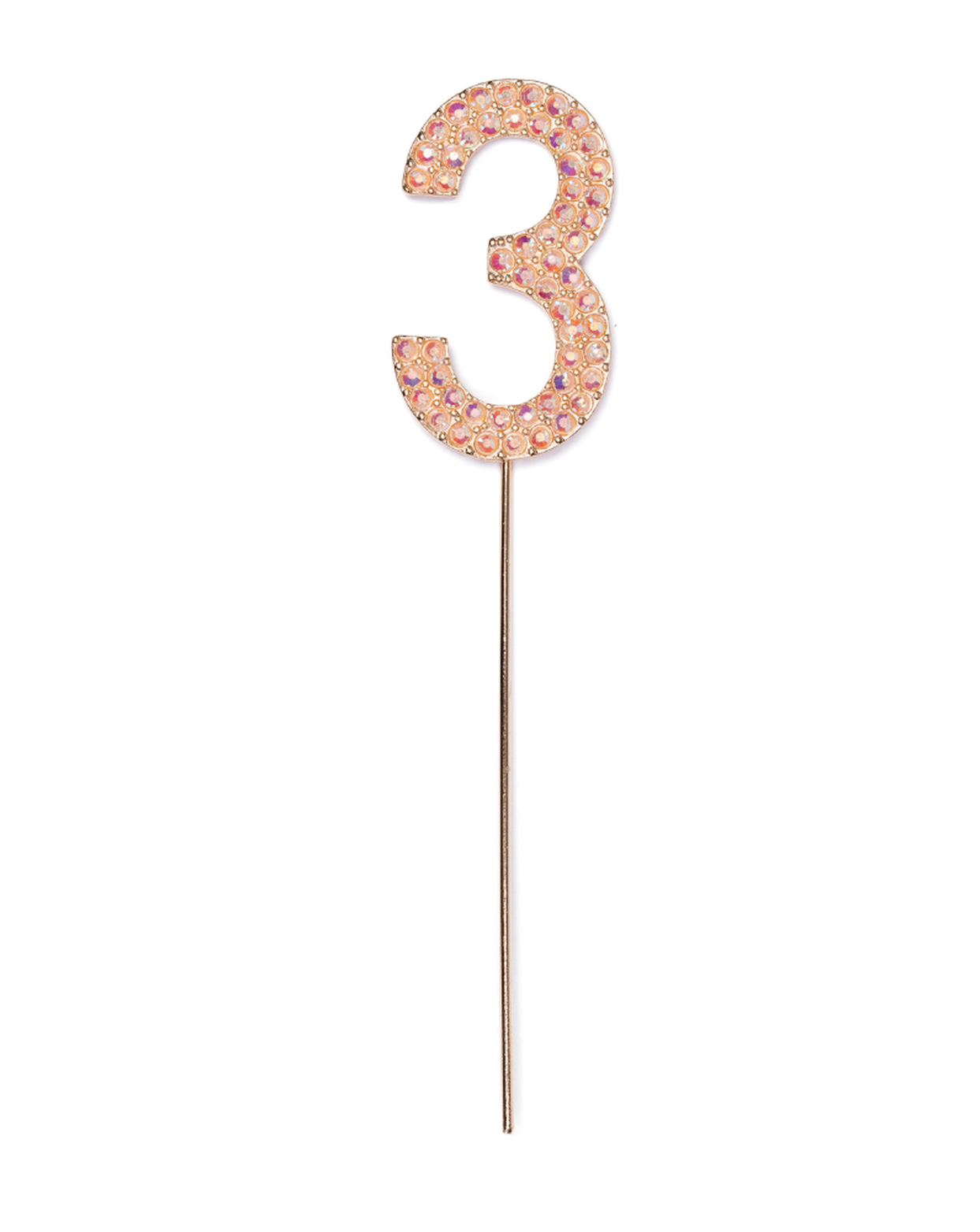 Diamantstecker Pink Zahl 3