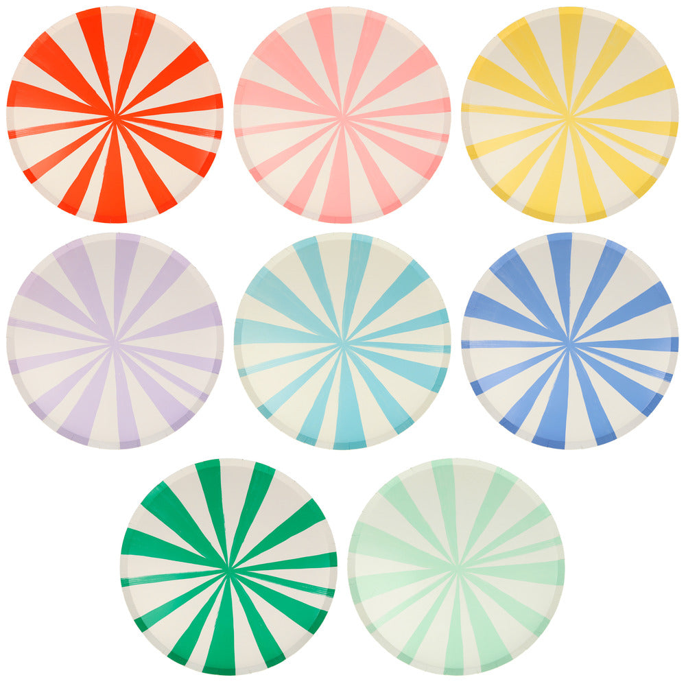 Mixed Stripe Pappteller gross