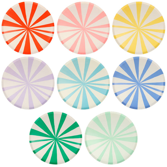 Mixed Stripe Pappteller gross