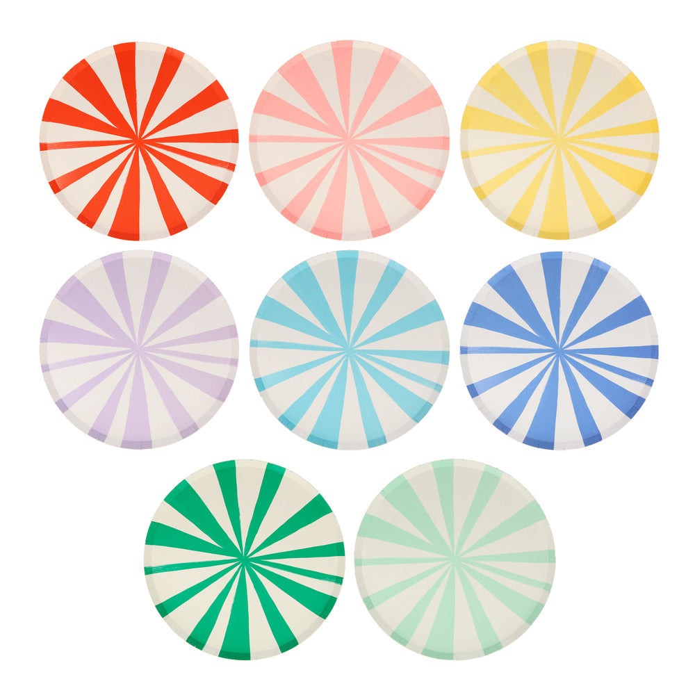 Mixed Stripe Pappteller klein