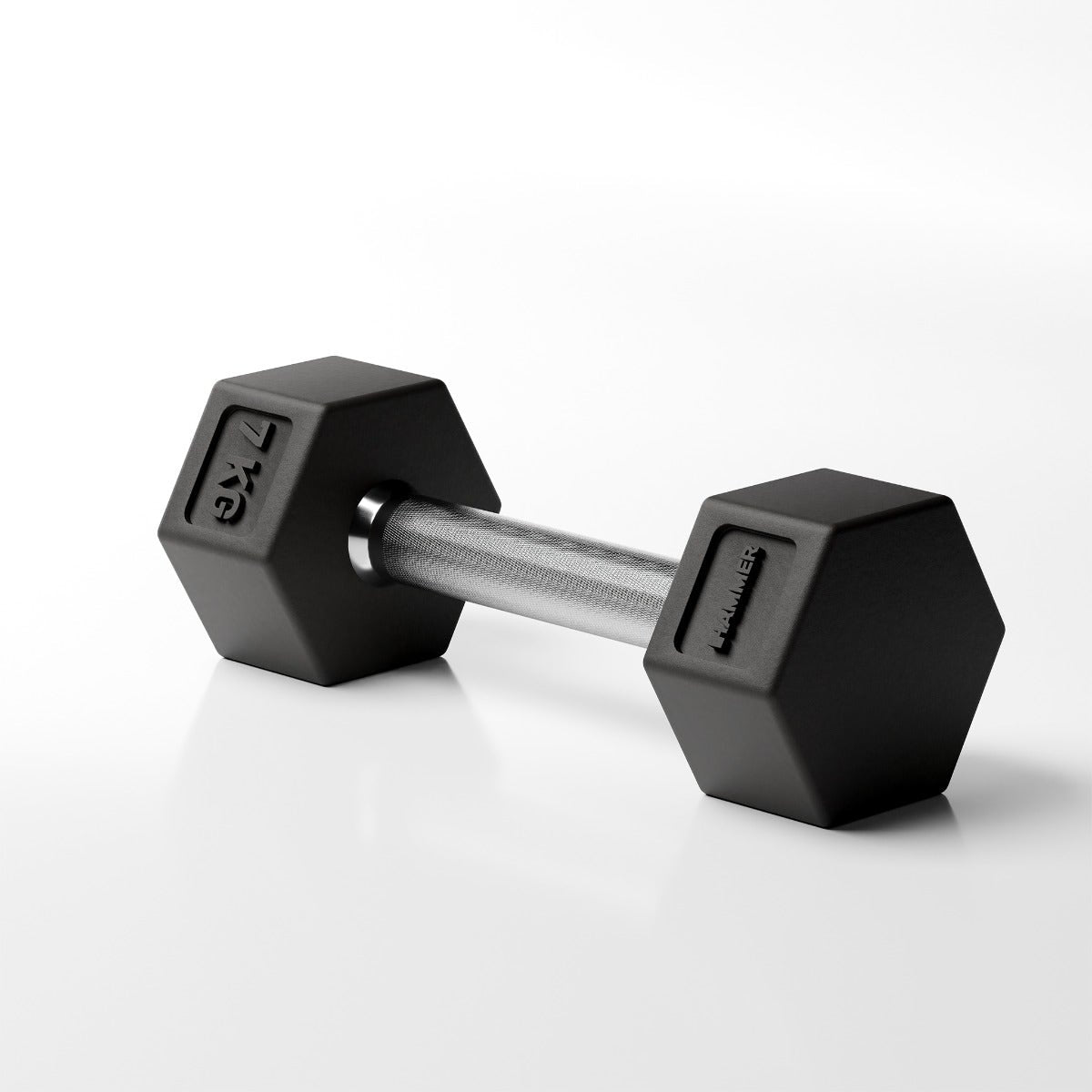 Kompakthanteln Hexagon PRO 7 kg, Standfest, beste Kraftverteilung, Stahlgriff, Gummierung, Stapelbar, Functional Training, CrossFit HAMMER MAXIMUM