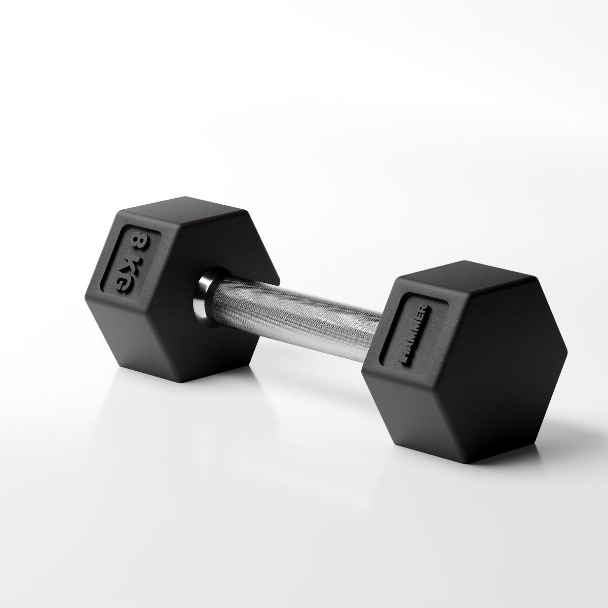 Kompakthanteln Hexagon PRO 8 kg, Standfest, beste Kraftverteilung, Stahlgriff, Gummierung, Stapelbar, Functional Training, CrossFit HAMMER MAXIMUM