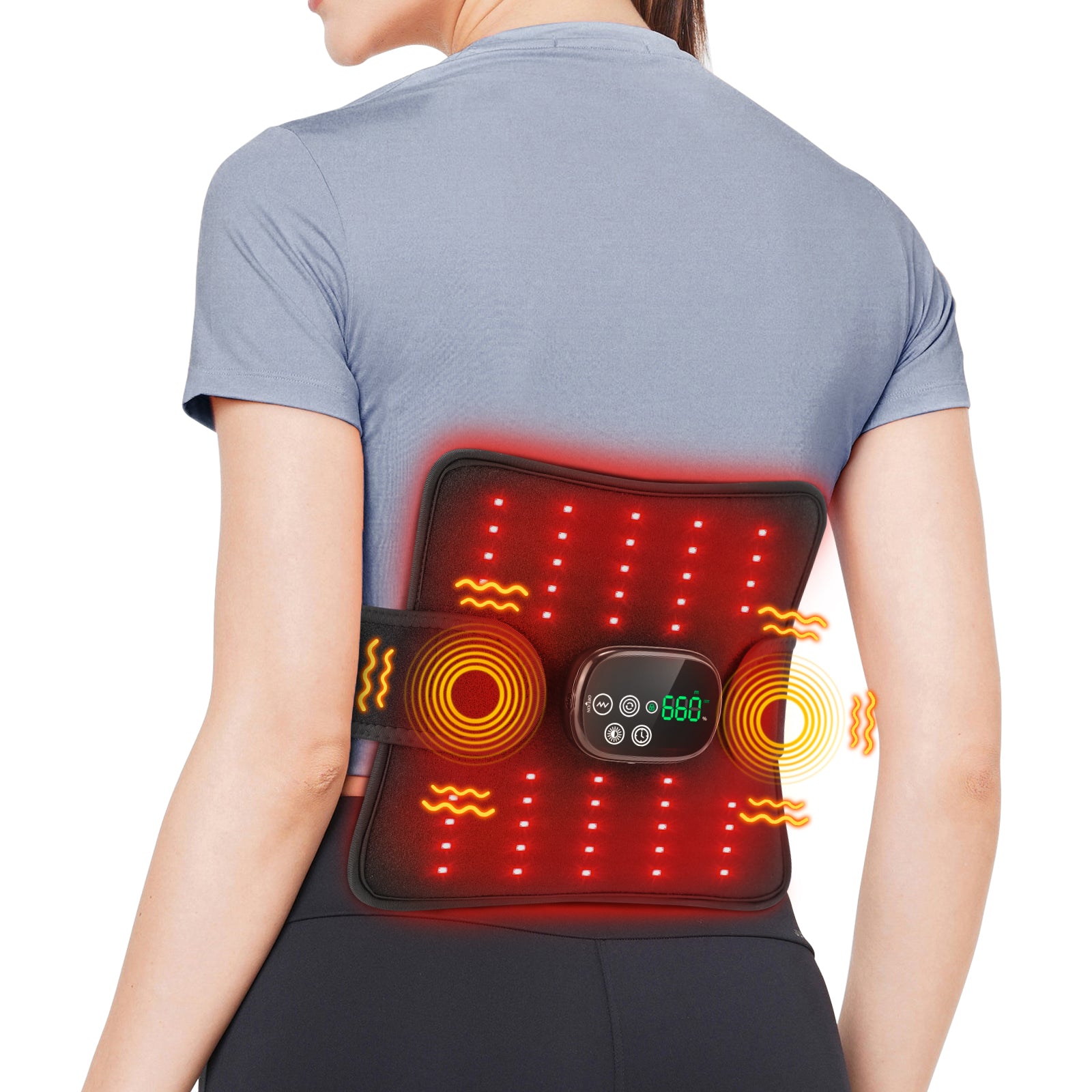 Electric Heating Waist Belt Portable 3 Modes Massage Lumbar Brace Massager Belly Back Support Relieve Muscle Fatigue