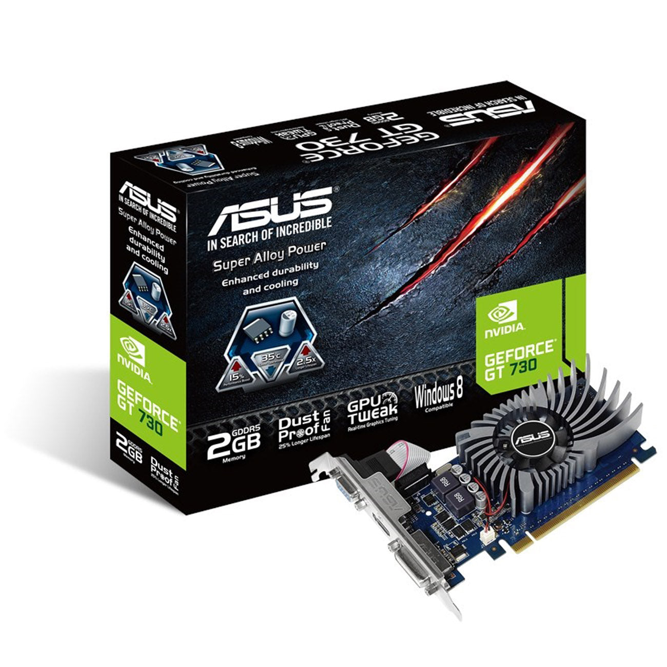 ASUS GT730-SL-2GD5-BRK 2GB GDDR5 HDMI DVI-D LP