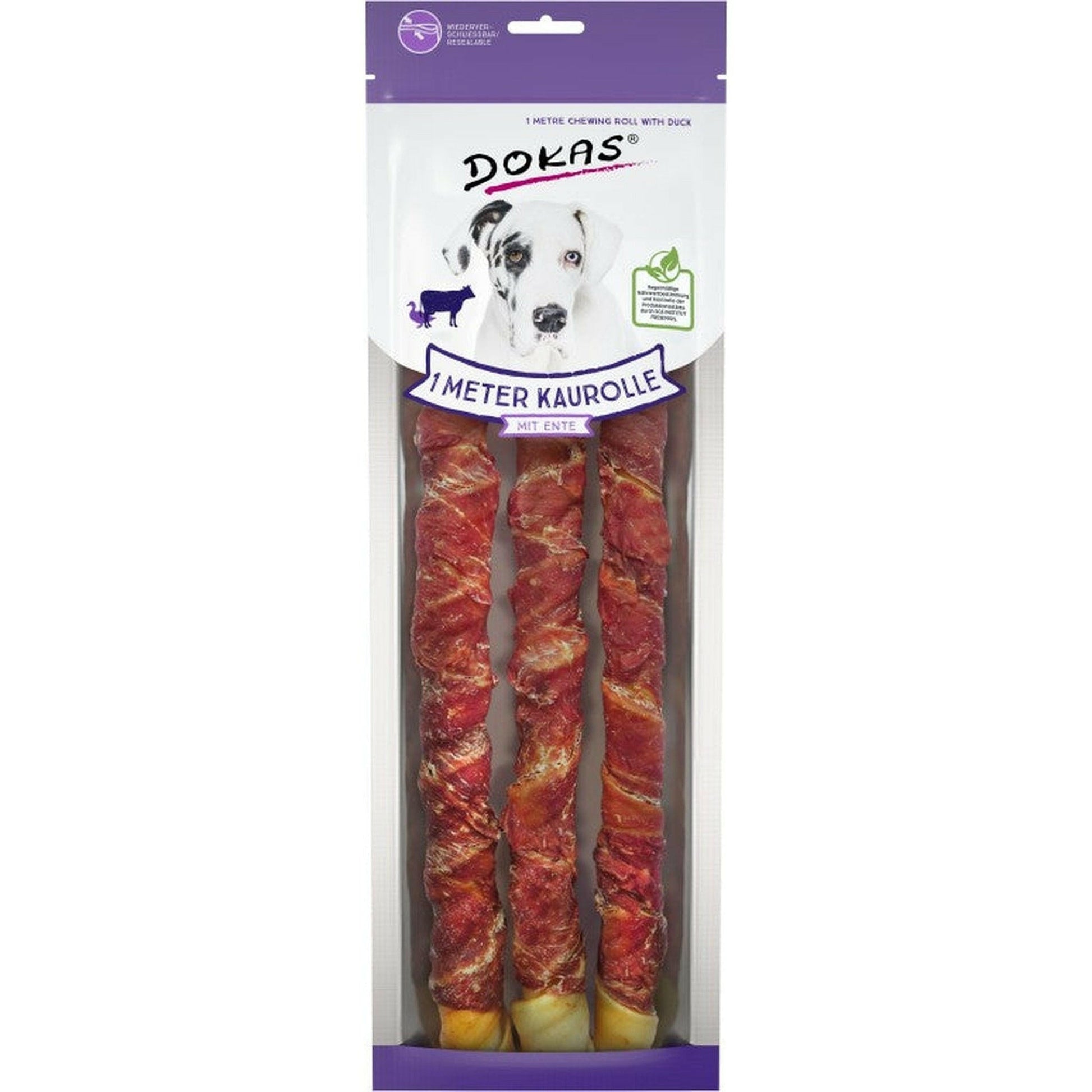 Dokas Hunde Snack 1m Kaurolle aus Rinderhaut 8x315g
