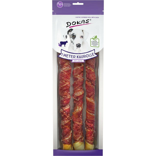 Dokas Hunde Snack 1m Kaurolle aus Rinderhaut 8x315g