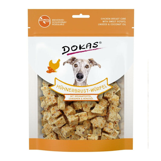 Dokas Hühnerbrust-Würfel,Süsskartoffel, Leinsamen