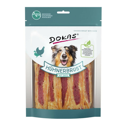Dokas Hunde Snack Hühnerbrustfilet mit Ente