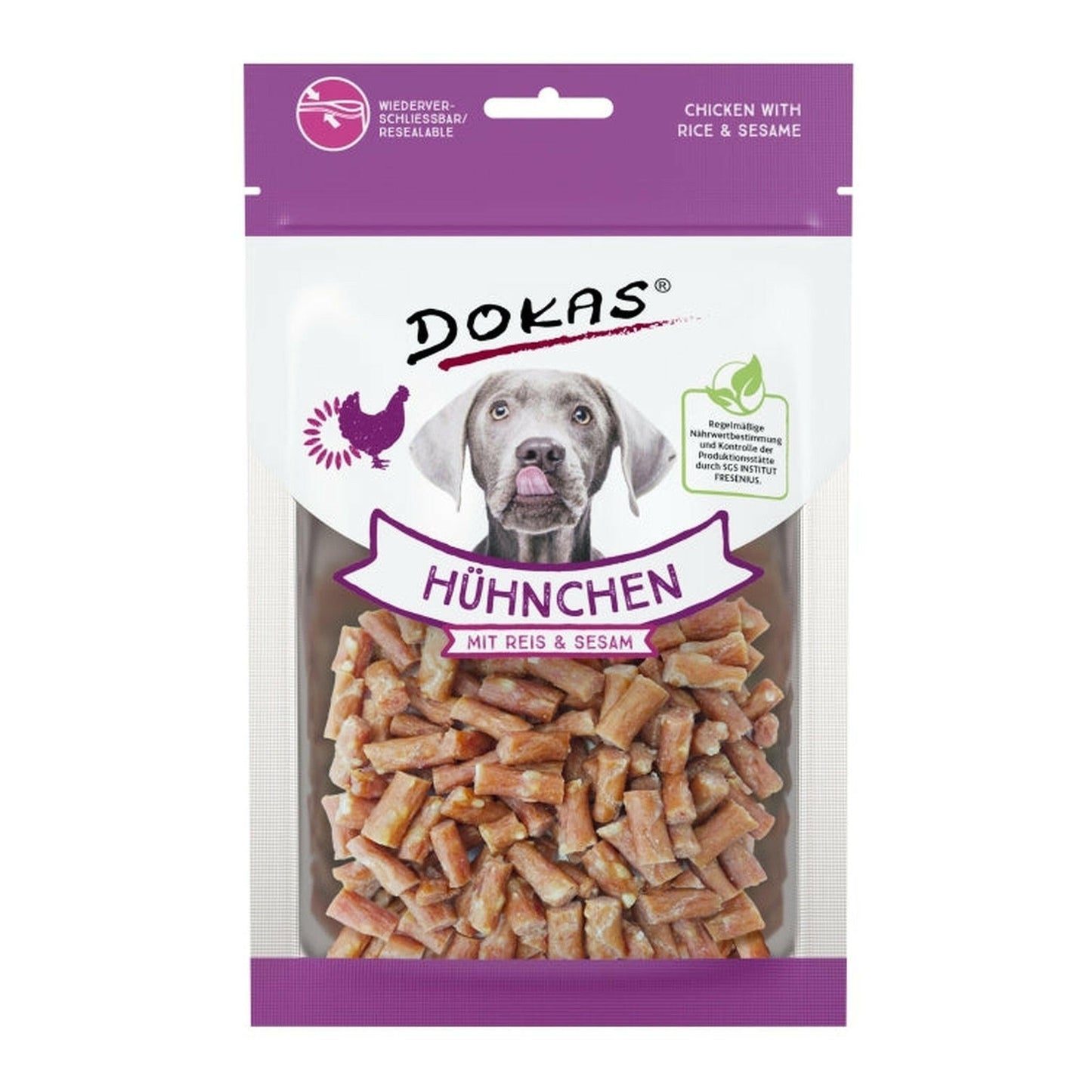 Dokas Snack Hühnchen mit Reis und Sesam 12x70g