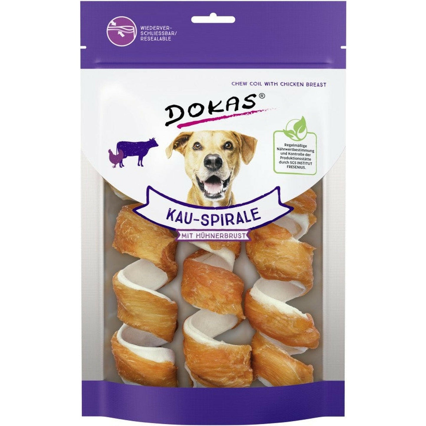 Dokas Hunde Snack Kauspirale mit Hühnerbrustfilet